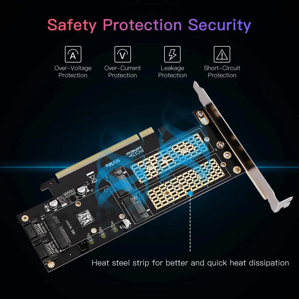 Zexmte M.2 NVMe SSD NGFF To PCIE 4X Adapter B+M Key Interface Card Support PCI-e PCI Express 3 3.1 Size M.2 M2 Pcie 16X Adapter