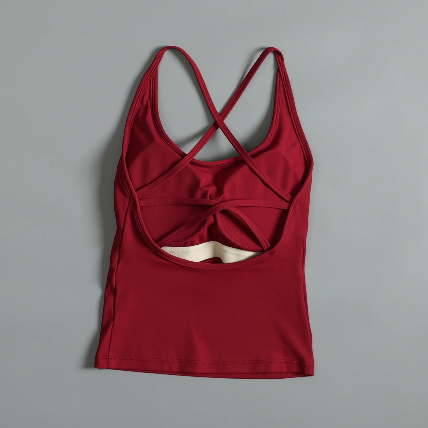 Sexy mooi sportvest met rug voor dames met zomerborstkussen, schokbestendige fitnesslingerie met jarretel Pilates yoga top