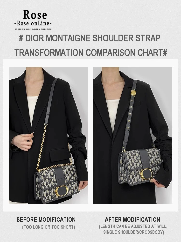 ROSE|For Dior Montaigne 30 chain remodeled shoulder strap bag, adjustable crossbody replacement strap accessory