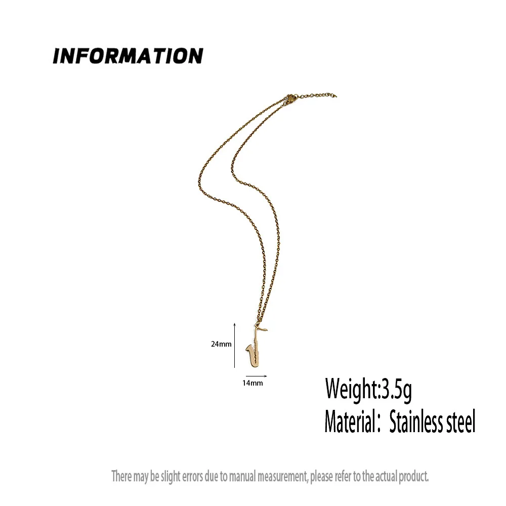 قلادات ساكسفون شخصية للنساء والرجال ، مجوهرات من الفولاذ المقاوم للصدأ ، نمط آلة موسيقية ، إكسسوارات قلادة ، هدايا