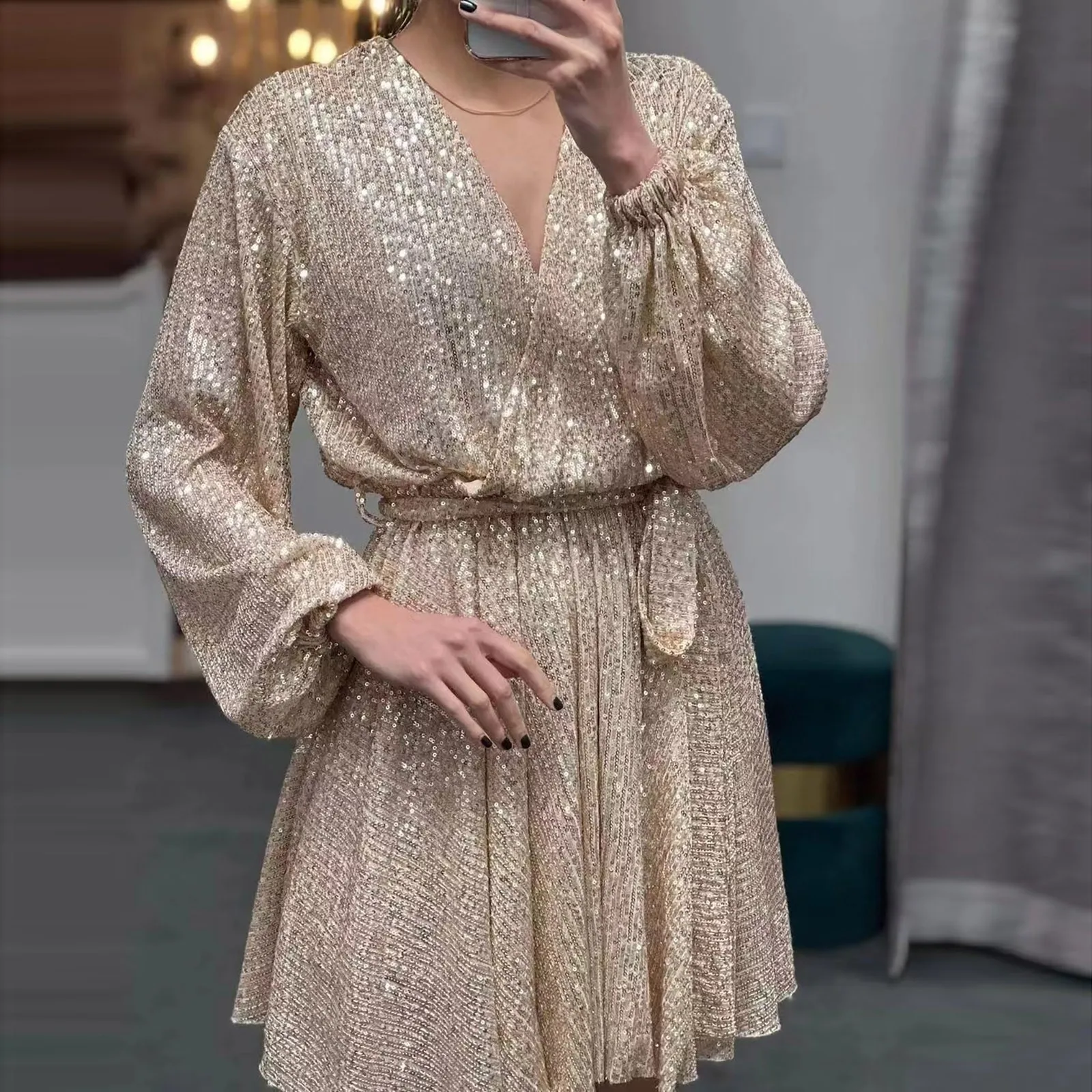 Robe de Soirée à Paillettes pour Femme, Tenue de Cocktail, de Vacances, de Rotterdam, Perlée, Élégante, Sexy, à la Mode, Nouvelle Collection 2025