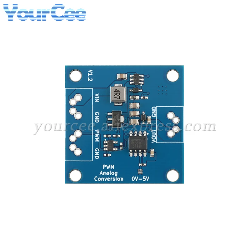 2pcs/1pc PWM Signal to Voltage 0-100% to 0-5V / 0-10V Output 22Hz-20kHz 3.3V-24V Digital Analog Signal Conversion Board Module