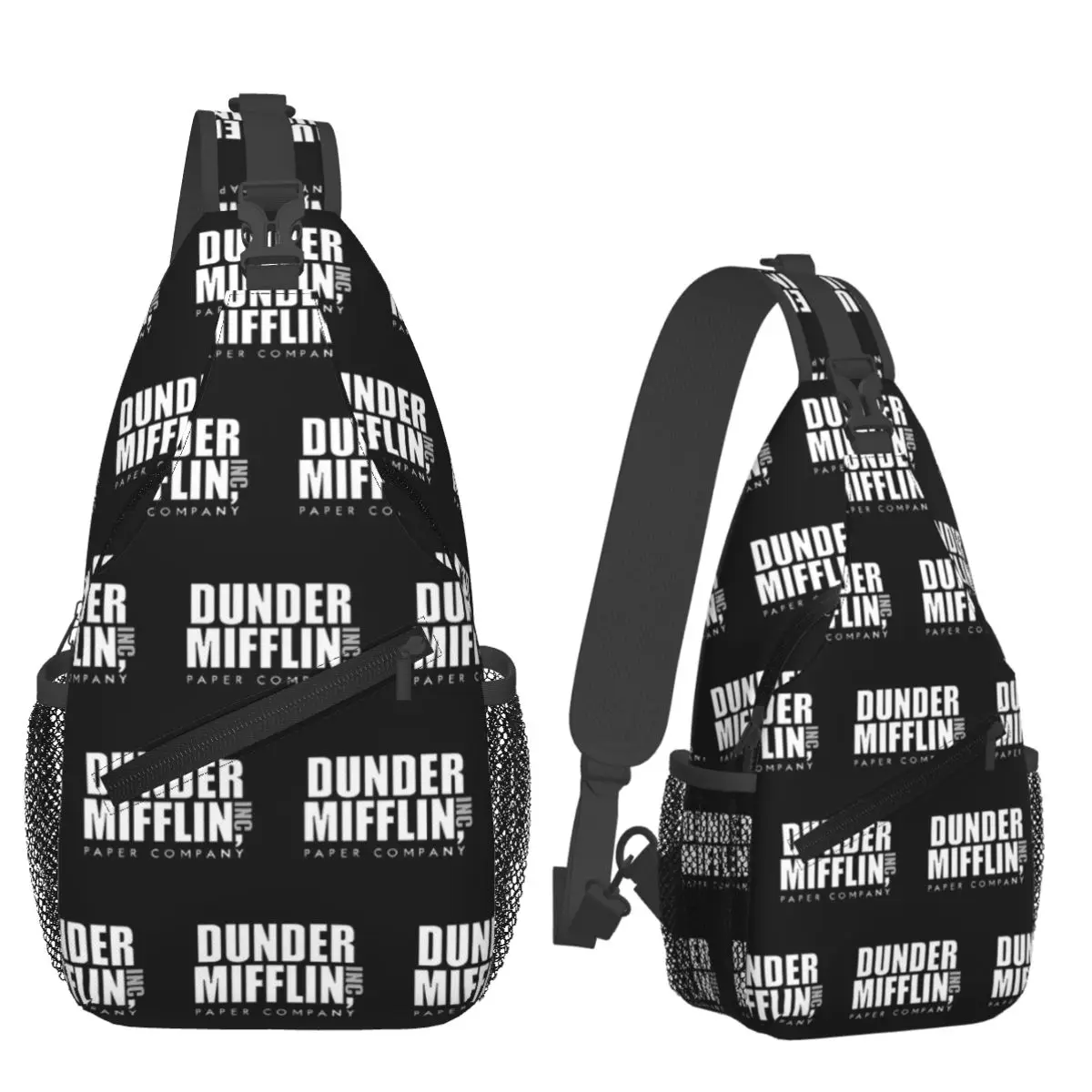 Dunder Mifflin Logo Chest Bag Men Sling Crossbody Backpack Chest Bag Traveling Hiking Daypack Shoulder Bag #2