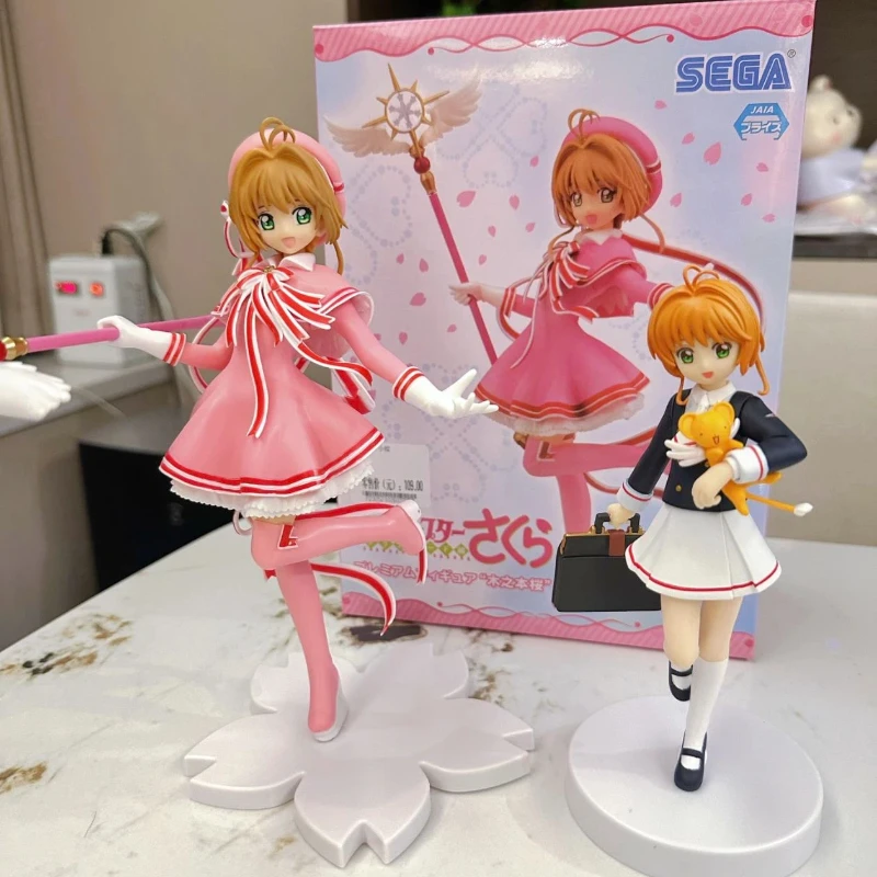 

New 22cm Anime Card Captor Sakura Clear Card-Hen Kinomoto Sakura Figure Standing Model Toy Gift Collection Action Figure Doll