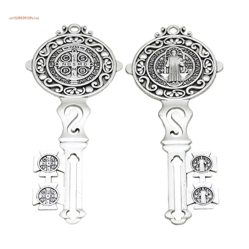 

2Pcs Sacred Christ Metal Key Hanger Wall Art Ornament for Believers and Families