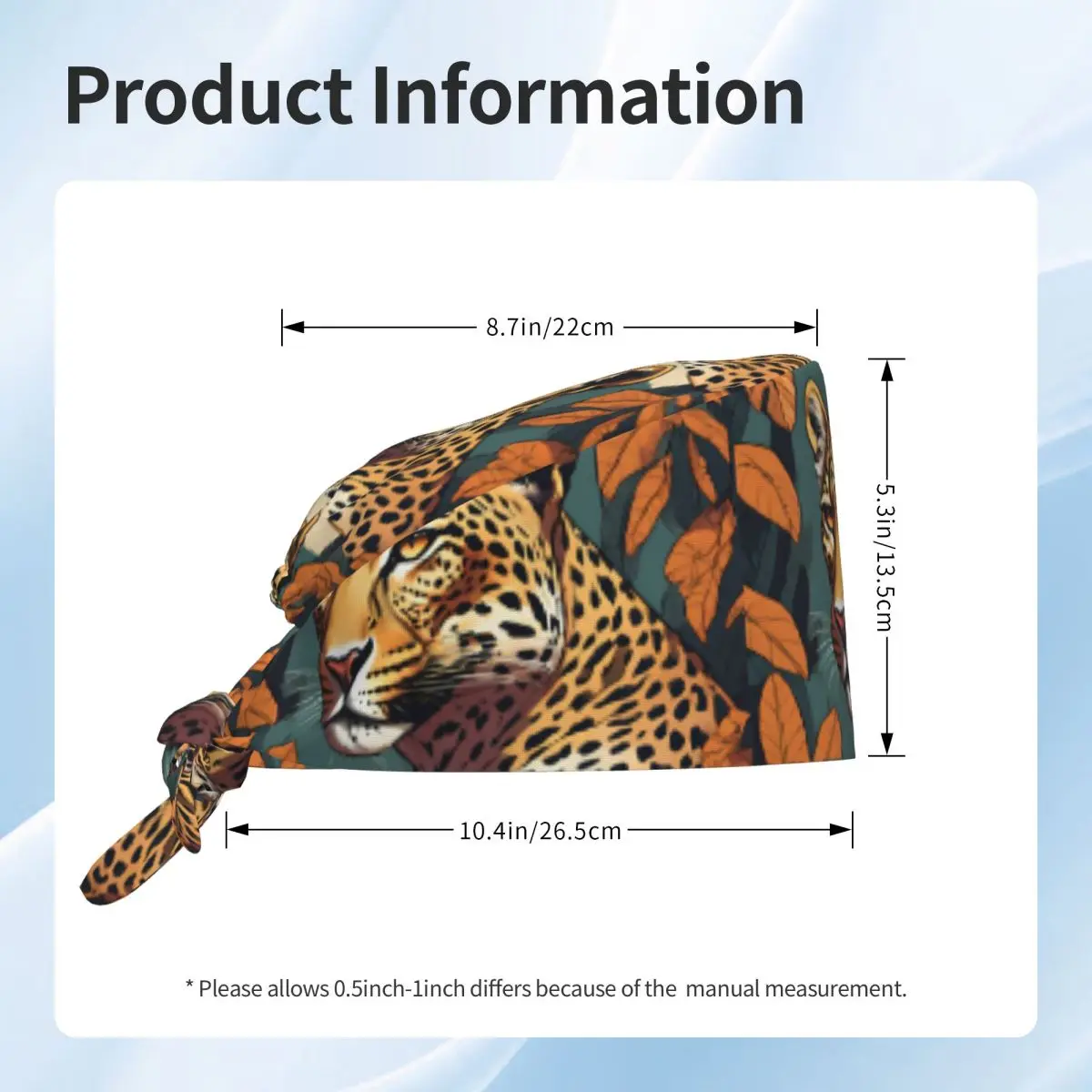 Leopard In Forrest Scrub Hat Doctor Working Surgical Cap Unisex Adjustable Nursing Caps for Dentist