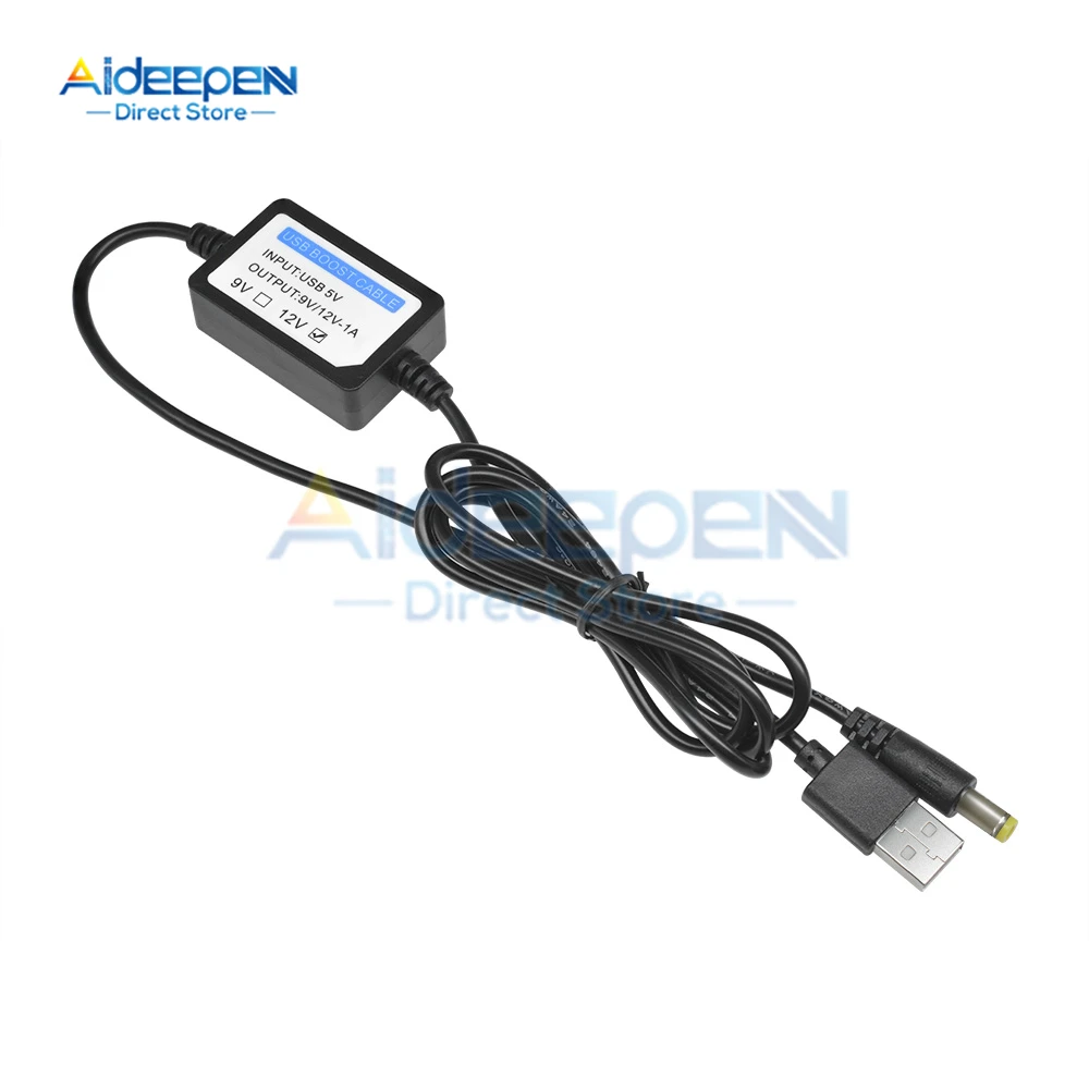 1 قطعة USB تهمة كابل تعزيز الطاقة تيار مستمر 5 فولت إلى 9 فولت 12 فولت 1A تصعيد محول محول كابل يو اس بي مع دفعة مكون 5.5 مللي متر × 2.1 مللي متر