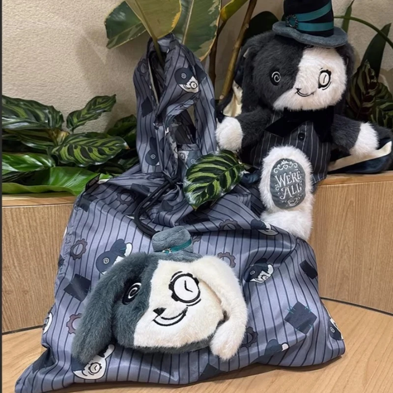 

Cute Plushie Dreadfuls Foldable Shopping Bag With Hanging Pendant Gothic Ornament Gift For Adult Daily Shopping Use Lovable