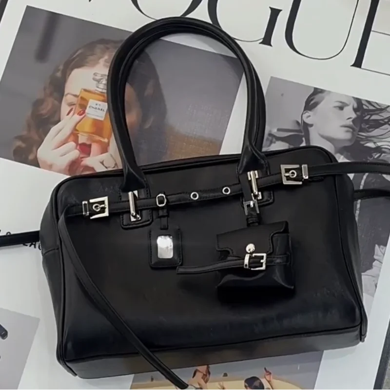 

Niche Brand Tote Bag Retro Large Capacity High-end Handbag Briefcase Fashion Black Shoulder Underarm Bag New Luxury Women's Bag