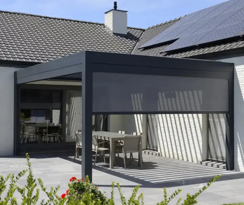 10*13FT altana zewnętrzna wodoodporna elektryczna żaluzja pergola dachowa zmotoryzowana aluminiowa pergola z zmotoryzowanym roletą