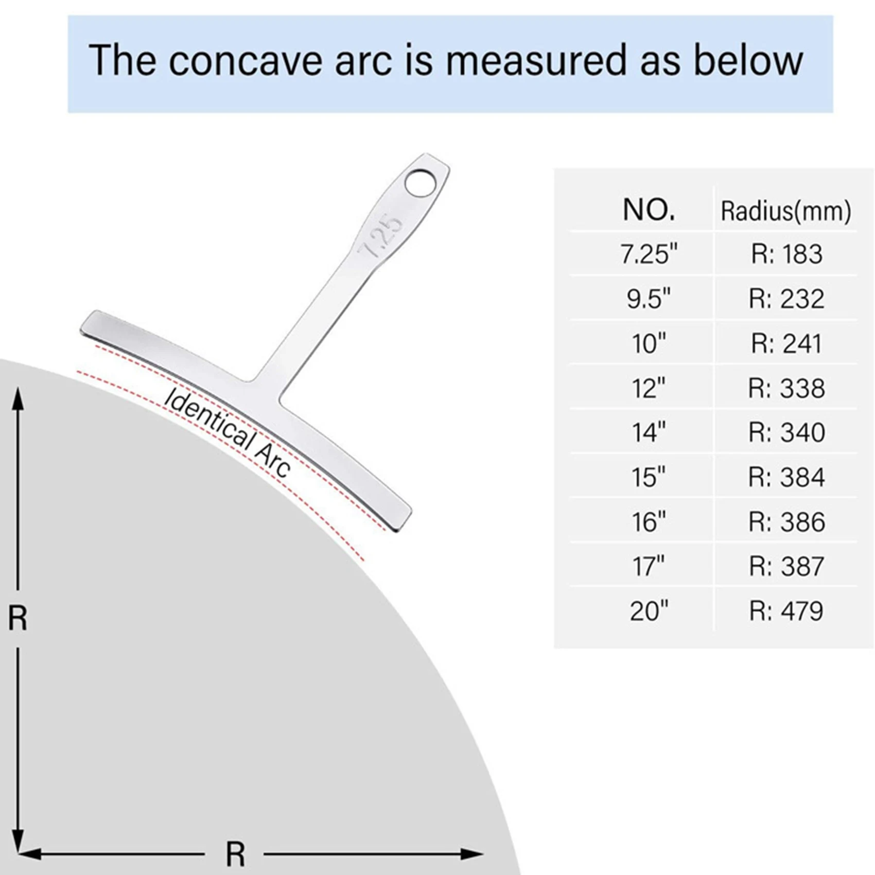 10-Piece Set Guitar Measuring Tool Include 9 T-Shaped Arc Ruler 1 Guitar String Height Ruler for Guitar and Bass Setup