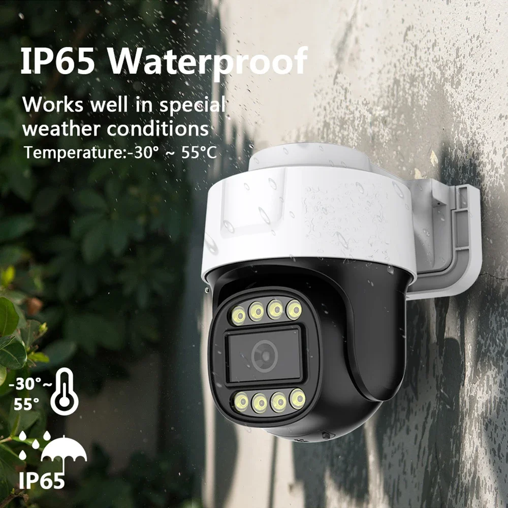 4K Poe Camera Ptz Cctc Security Protection Camera Outdoor Two Way Audio 8mp Camera Waterproof External Video Surveillance Kit