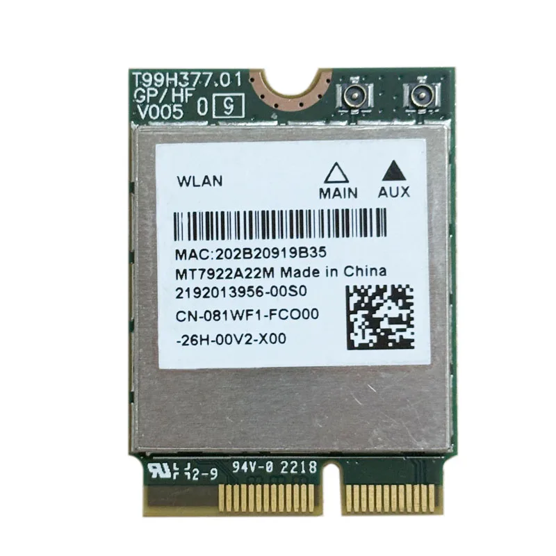 Wi-Fi 6 MT7922 Wireless LAN Card 2400Mbps Wifi Card 2.4/5/6G