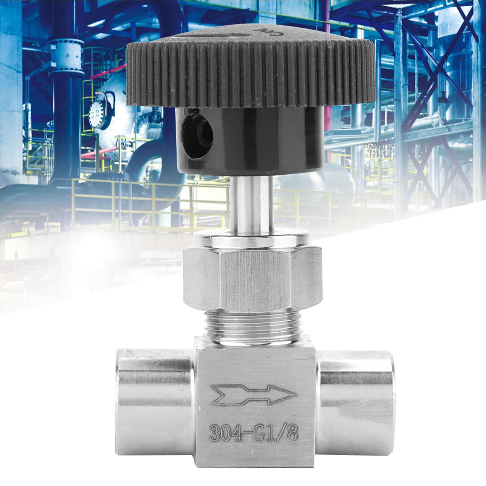 Válvula de agulha reta de rosca fêmea BSPP de aço inoxidável para transmissão de óleo de gás de água (tipo A)
