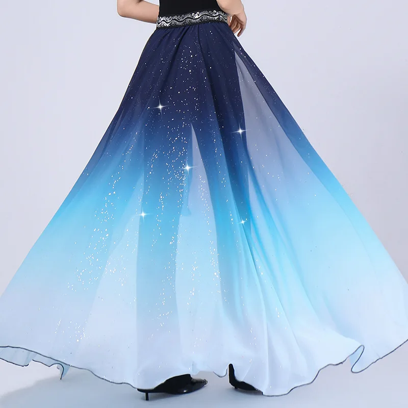 Body Suit Belt Gradual Change Sequined Yarn New Elegant Demeanor Instructor Suit Dance Catwalk Practice Suit