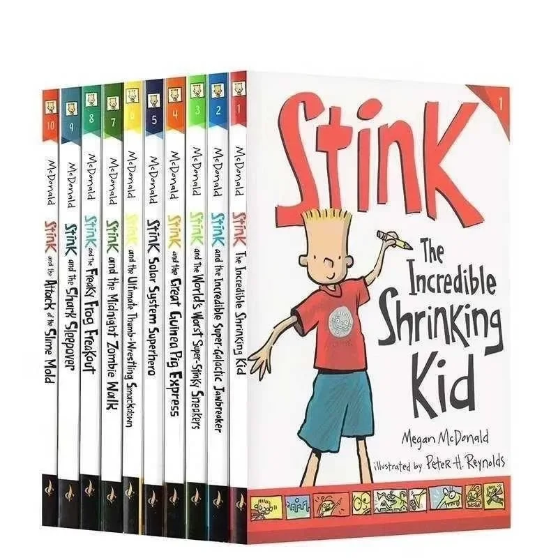 

10 Books/set Stink Series Little Judy Moody Children's Enlightening English Picture Book Comic Storybook for Kids