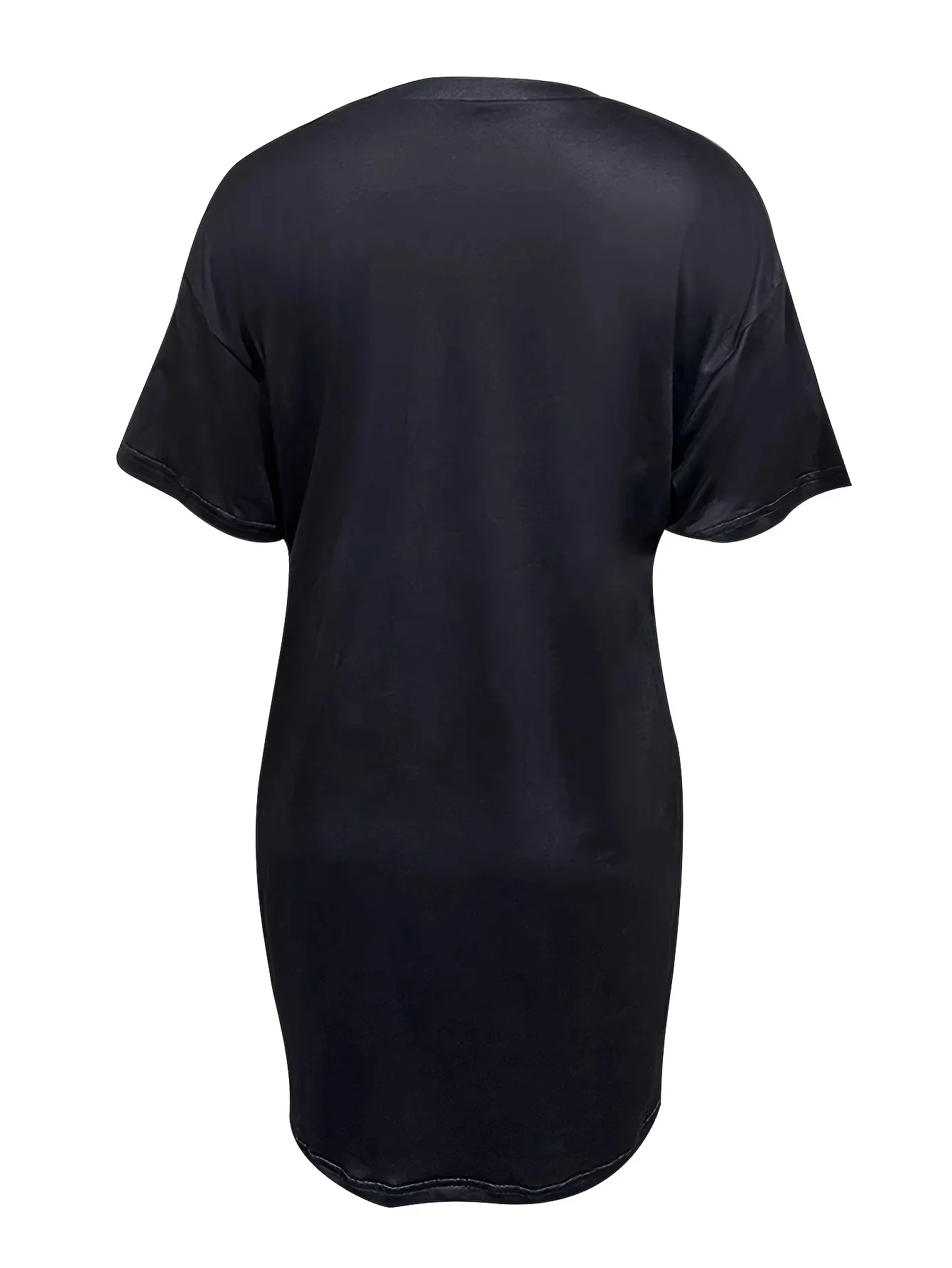 ポップな女性の夏のカジュアルな赤いリッププリントゆったりサイズラウンドネック半袖Tシャツワンピース新ファッションプリントラウンド