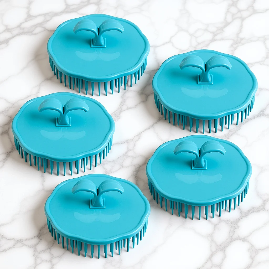 

5Pcs Scalp Massage Shampoo Brush Round Tpr PP Durable Hair Cleaning Tool Deep Cleansing Root Protector Daily Use Random Color