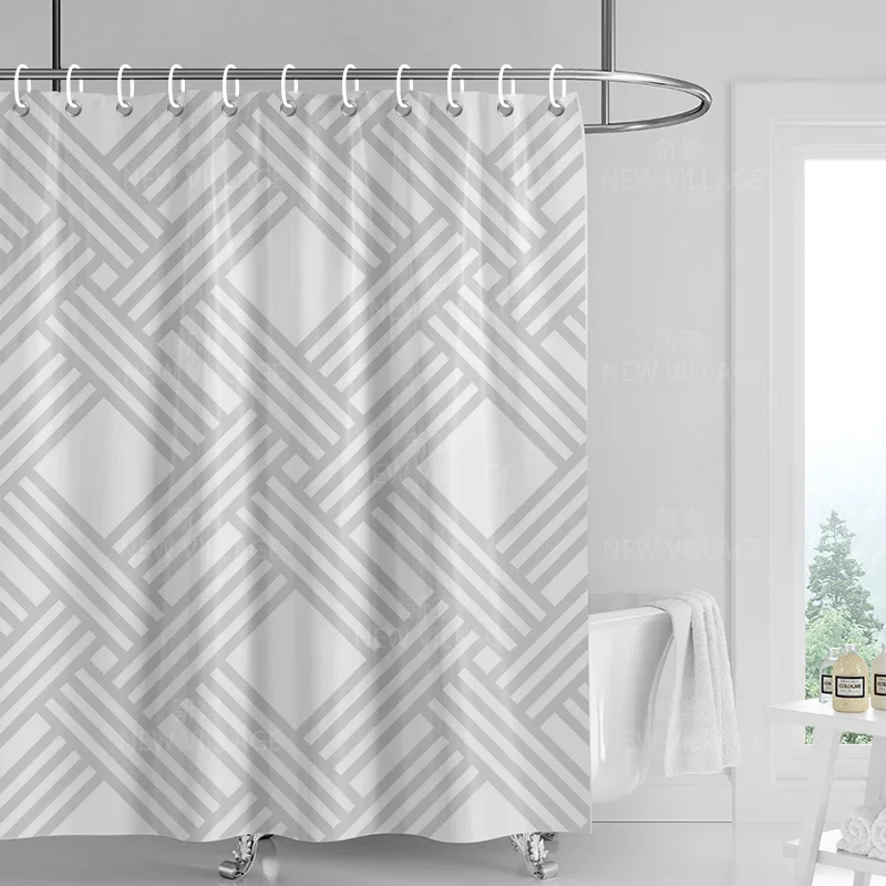 Home decoration shower curtains bathroom waterproof curtain fabric Living Room Modern Nordic Modern geometric pattern simple