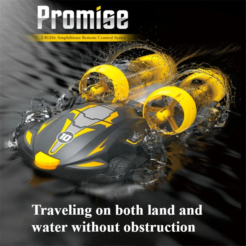 RC Cars Water Land Two in One Remote-controlled Hovercraft Fast Boat Drifting Vehicle Charging Outdoor Toy Boy Racing Gift Drift