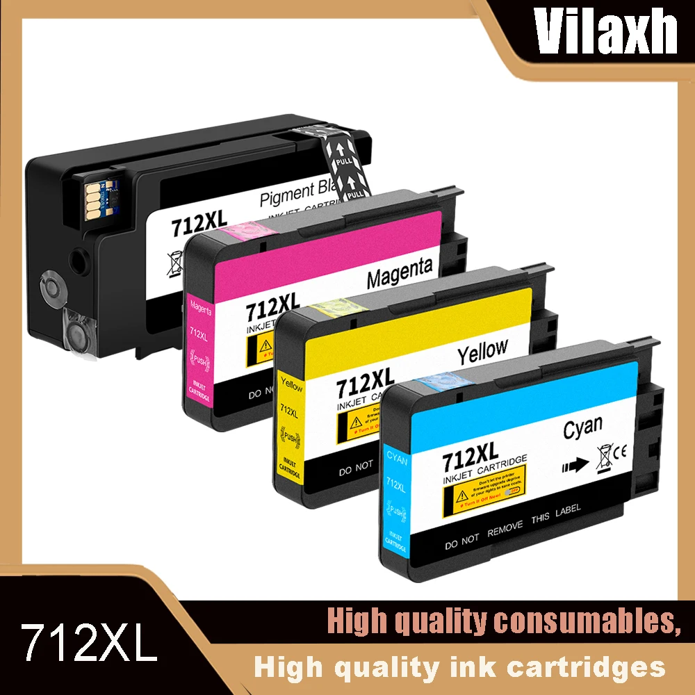 

Vilaxh 712 XL 712XL 3ED71A 3ED67A Inkjet Compatible Ink Cartridge for HP712 for HP DesignJet T210 T230 T250 T630 T650 Printer