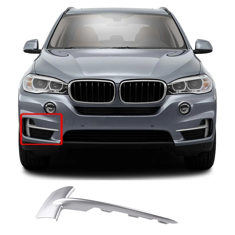 Chrome Front Right Bumper Grille Trim Molding 51117303114 for BMW X5 F15 35I 35Ix 35Dx 40Ex 2014 2015 2016 2017