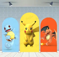 Arch Kids Pokemon Pikachu Theme Background Boy Birthday Party Backdrop Polyester Arch Banner Photography Props
