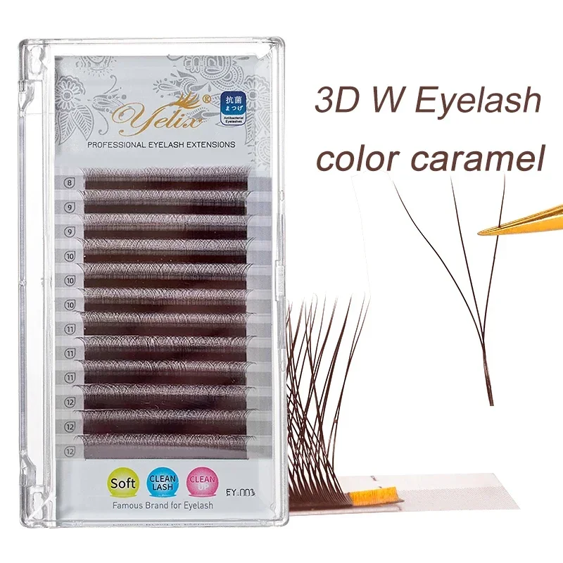 Yelix W Shape Lashes Soft Clover 3D Mink Lashes Cilios W Eyelash Extension Supplies Fake Eyelashes 1 Real Frete Gratis Natural