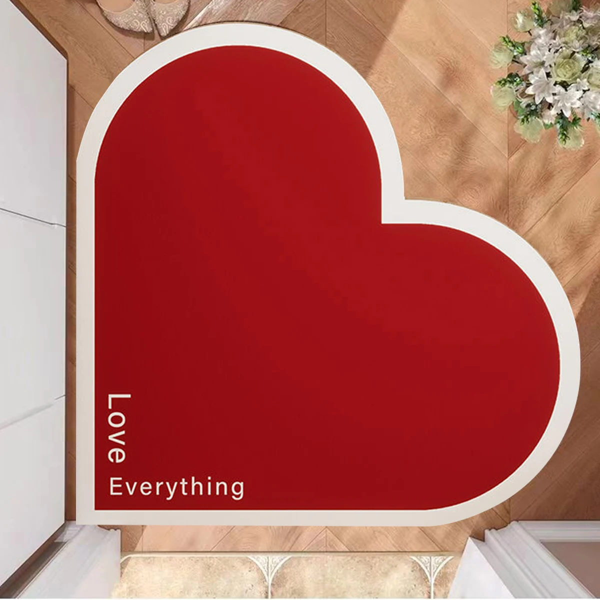 Heart Shaped Door Mat Entrance Floor Rug Kitchen Carpet Quick Drying Diatomaceous Mud Anti Slip Bathroom Foot Rugs Welcome Mats