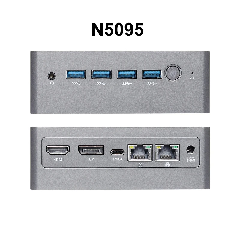 Tolibek Dual LAN Home Mini PC with Inter N100/N5095 DDR5 Support Win10  Linux WiFi6 Bluetooth4.2 Pfense Firewall Office Computer