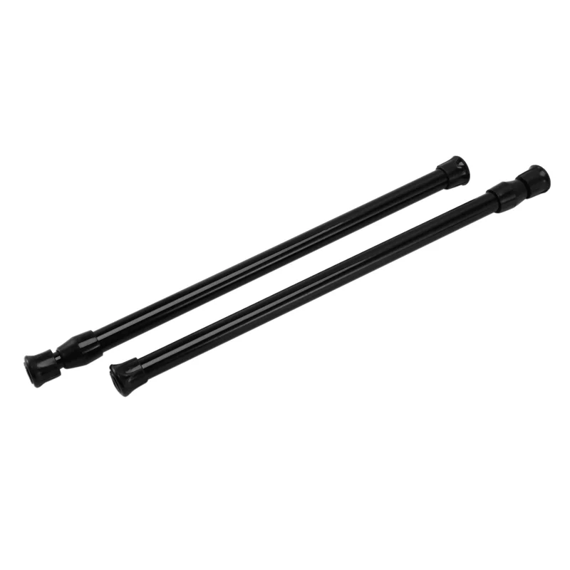 

B03C-Small Tension Rods For Cabinets Cupboard Bars For RV Closets Refrigerator, Spring Rods 11.8 To 19.6 Inches, 18Pc (Black)