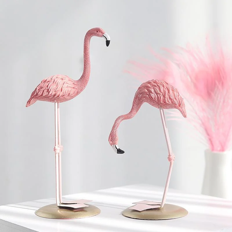 Creative Resin Figurines Crafts Ins Flamingo Desk Decoration Living Room Desk Decor Accessories Home Decoration Accessories