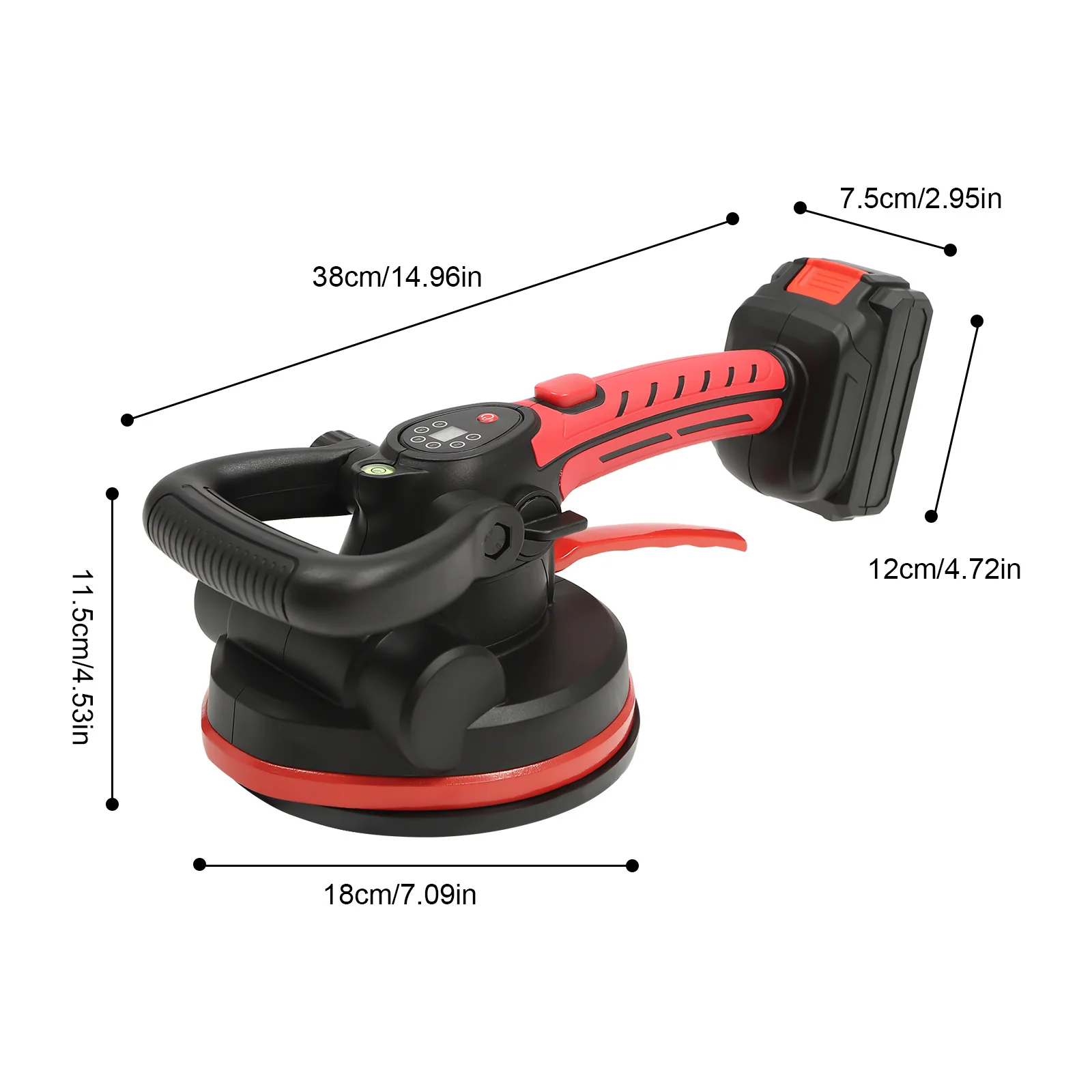 V11-1 85Wタイル振動ツール、LCDスクリーン付きハンドヘルドタイル敷設機、23000RPM、リチウム電池搭載、18cm吸盤付き