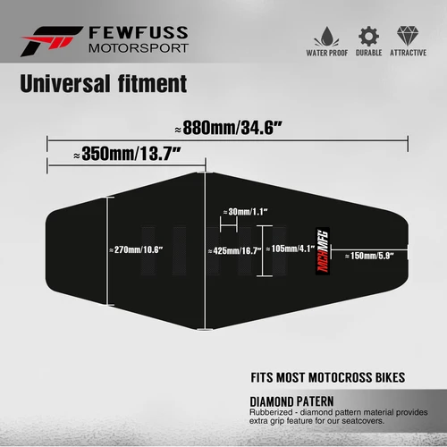 Imagen 2 del producto FEWFUSS cojín para asiento de motocicleta, funda de asiento impermeable para KTM Husqvarna SUZUKI HONDA SXF KXF CRF YZ YAMAHA KAWASAKI