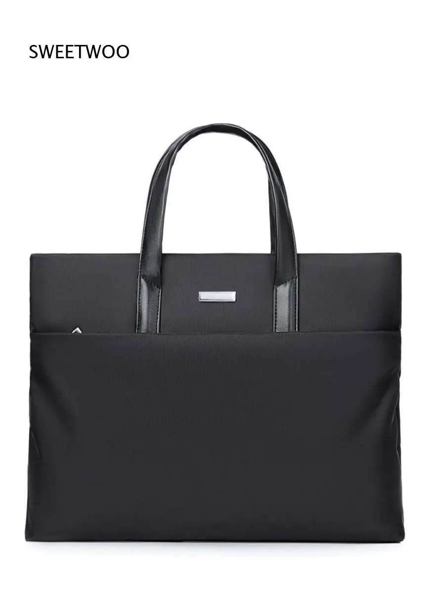 Water Repellent Mens Office Briefcase 15.6 Inch Laptop Tote Handbag Multi Compartment Business Work Bag