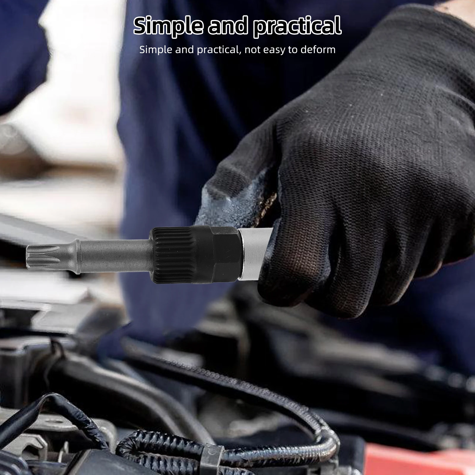 

Professional Alternator Pulley Removal Tool Spline Socket Wrench Durable Heavy Duty Automotive Decoupler Pulley Installer Car