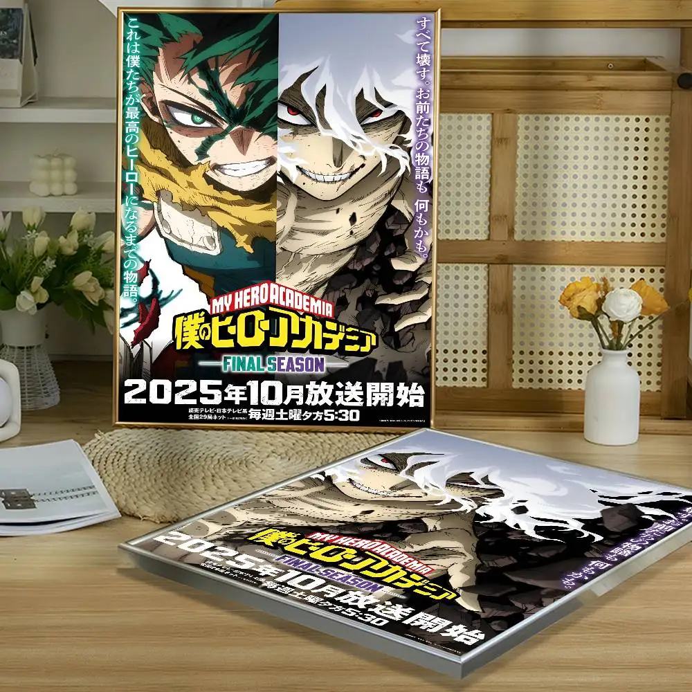 1 قطعة My Hero Academia ملصق فني ذاتي اللصق مقاوم للماء ورق ملصق مقهى بار غرفة جدار ديكور