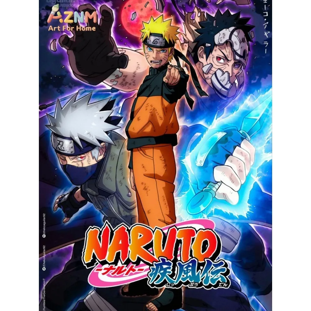 Frameless 1pc Naruto Class Seven New Diamond Painting Cross Japan Cartoon Mosaic Embroidery Rhinestones Home Decor Kids Gift view 4