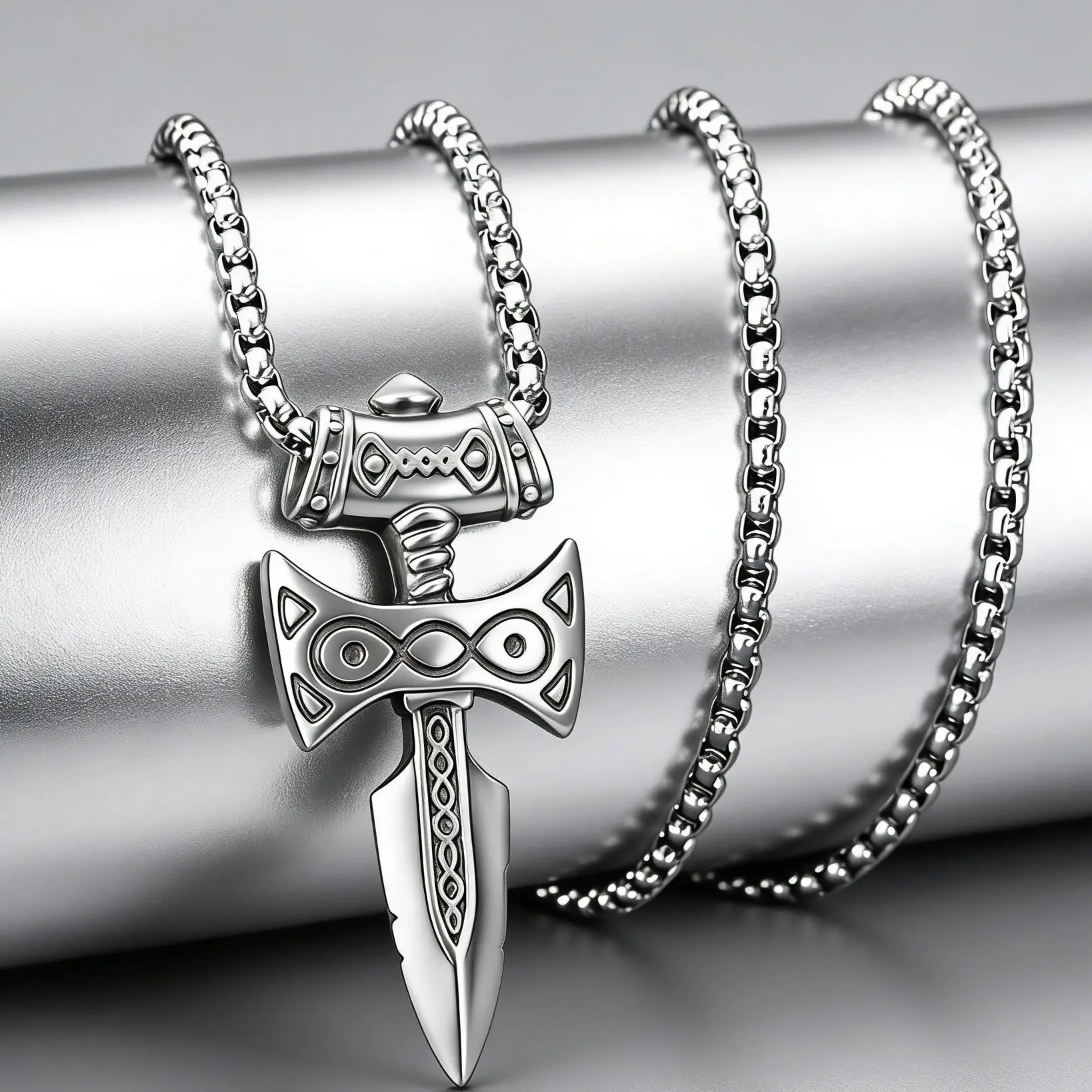 Vintage Skyrim of Talos Viking Sword Stainless Steel Necklace Greek Norse Mythology Pendants Mens Necklaces Jewelery Accessories