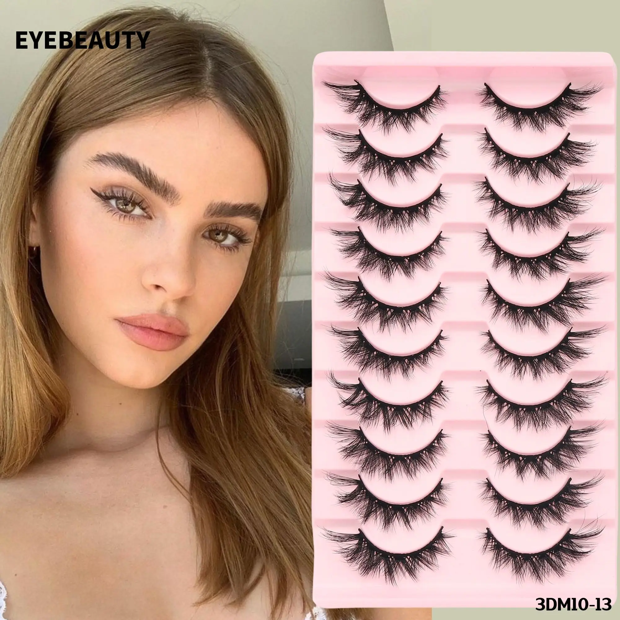 Eye beauty Cat Eye Wimpern 10 Paare 3d geflügelte flauschige Faux Nerz Fuchs Auge falsche Wimpern Bulk Großhandel Kosmetik Make-up Faux Cils