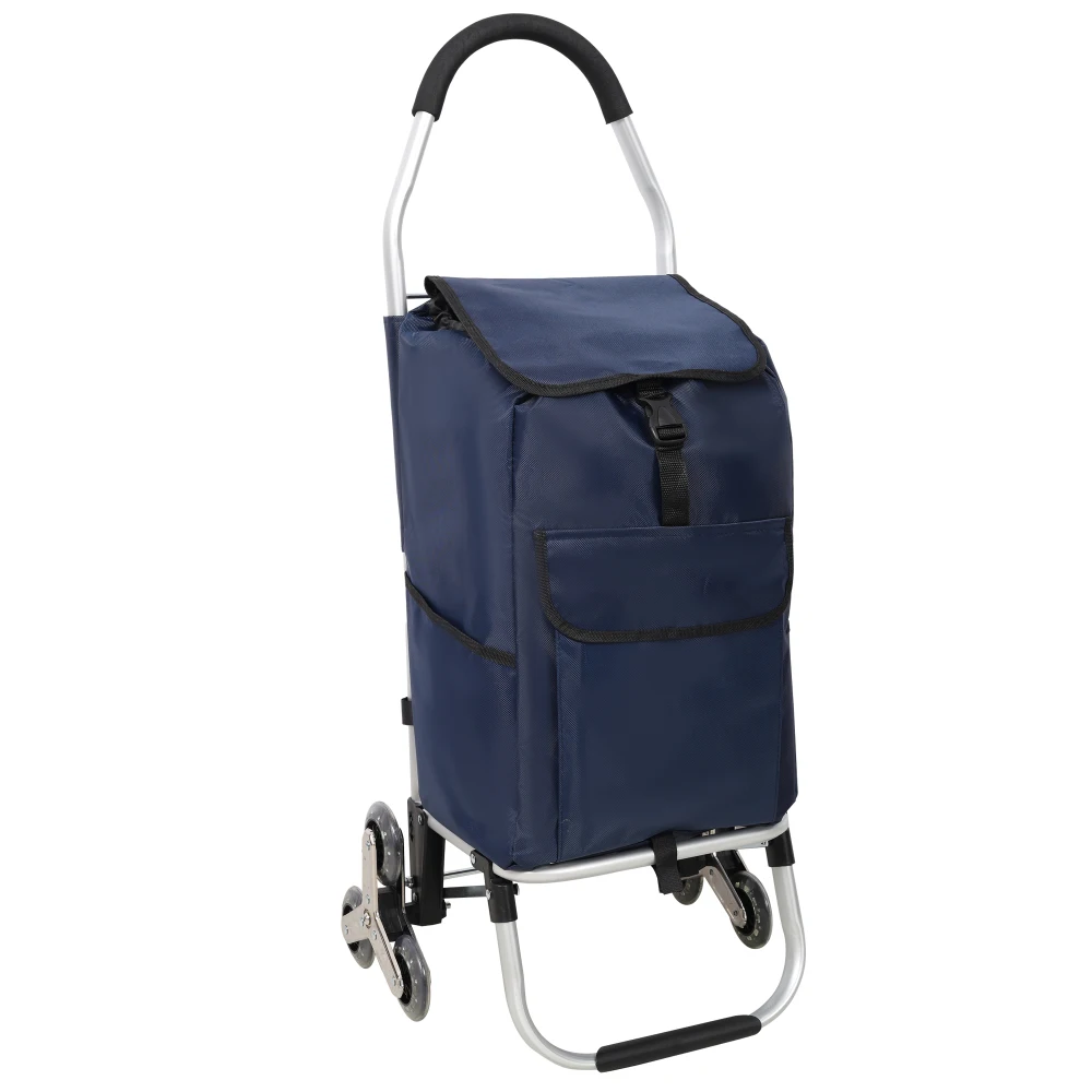 

Shopping Stair Trolley with Wheels Trolley Black Foldable Shopping Cart Removable Shopping Oxford Waterproof Bag