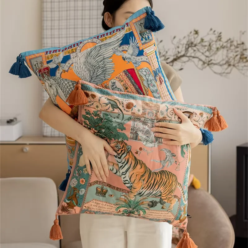 

Vintage Tiger Decorative Throw Pillow Cases, Cushion Cover for Couch, Sofa, Bedroom, Home, Living Room, Double Side Horse