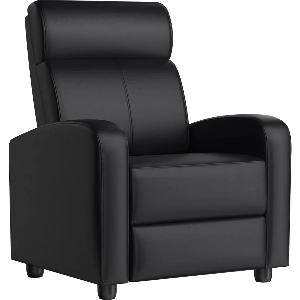 

Recliner Chair PU Leather Recliner Sofa Home Theater Seating with Lumbar Support Overstuffed High-Density Sponge Push