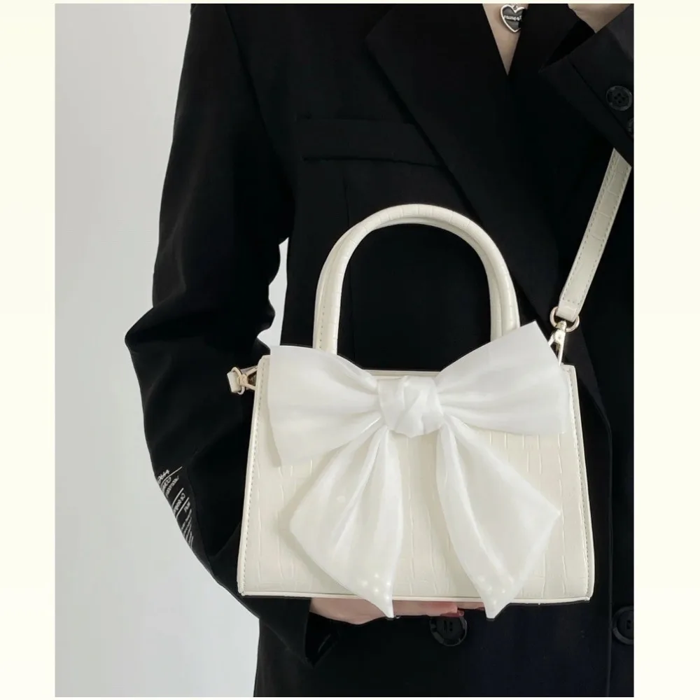 Fashion PU Women's Clutch Purse Handbags Bowknot Zipper Summer Pink Bowknot Bags Female Underarm Bags Women