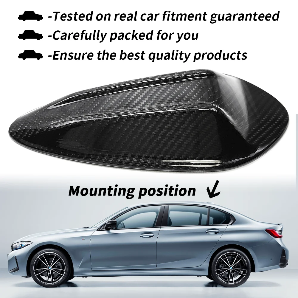 Carbon Fiber Car Roof Shark Fin Antenna Cover For BMW G20 G80 G22 G42 i01 3 Series i3 M3 2023 Trim Sticker Car Accessories