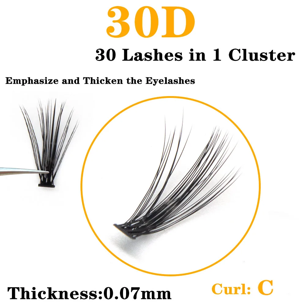 60 clusters/box Mink Eyelashes 30D individual Eyelash extension Natural Thick False Eyelashes makeup tool Eyelashes bunches