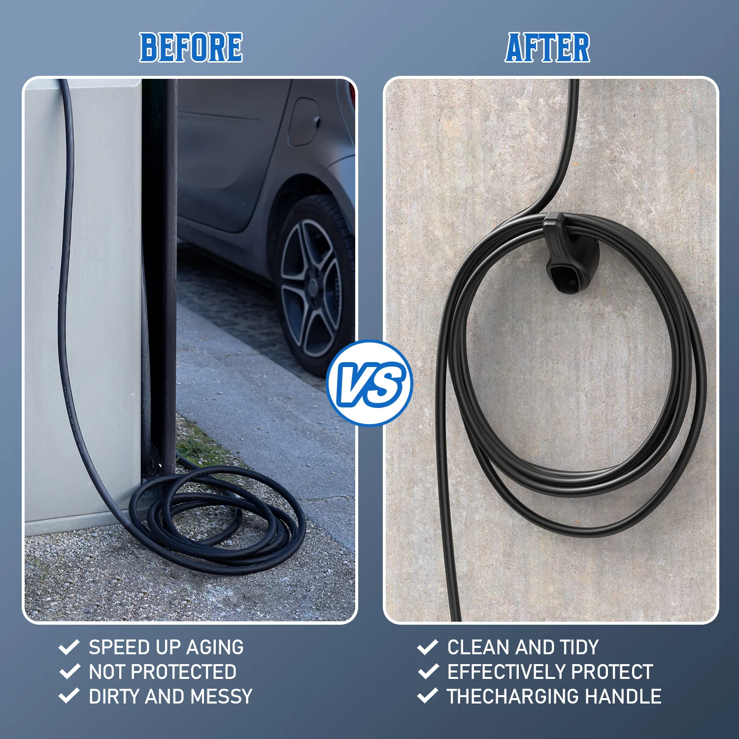 المحمولة شاحن سيارات كهربائية التوصيل حامل حامل ل تيسلا Nacs نوع 1 Type2 GB/T شاحن سيارة جدار جبل قوس كابل شحن السيارة قوس #2