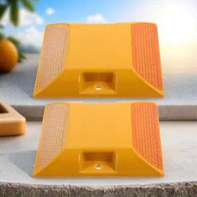 

2Pcs Plastic Road Studs Reflective Pavement Markers Driveway Spikes Safety Cone Street Path Parking Lot Walkway