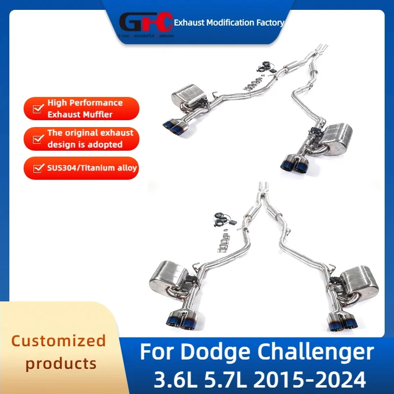 GFC Catback Valvetronic Muffler for Dodge Challenger 3.6L 5.7L 2015-2024 High-Performance 304 Stainless Steel Valve Exhaust Pipe