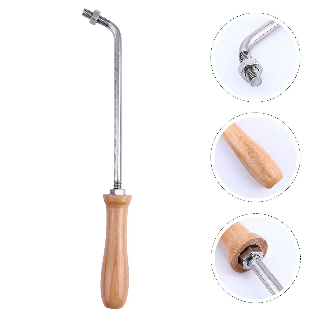 1Pcs Bend Stamp Handle Copper Wood Bakery Stamping Iron for Cake Cookie Bread Paper Embossing Branding